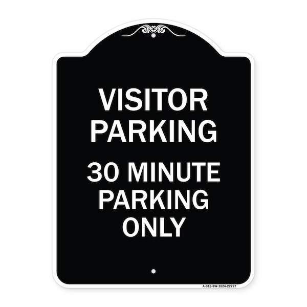 Signmission Visitor Parking Visitor Parking 30 Minute Parking Heavy-Gauge Alum Sign, 24" x 18", BW-1824-22727 A-DES-BW-1824-22727 - main